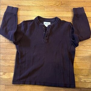 Eddie Bauer Men's Henley Large Purple Long Sleeve Pullover Thermal Casual Waffle